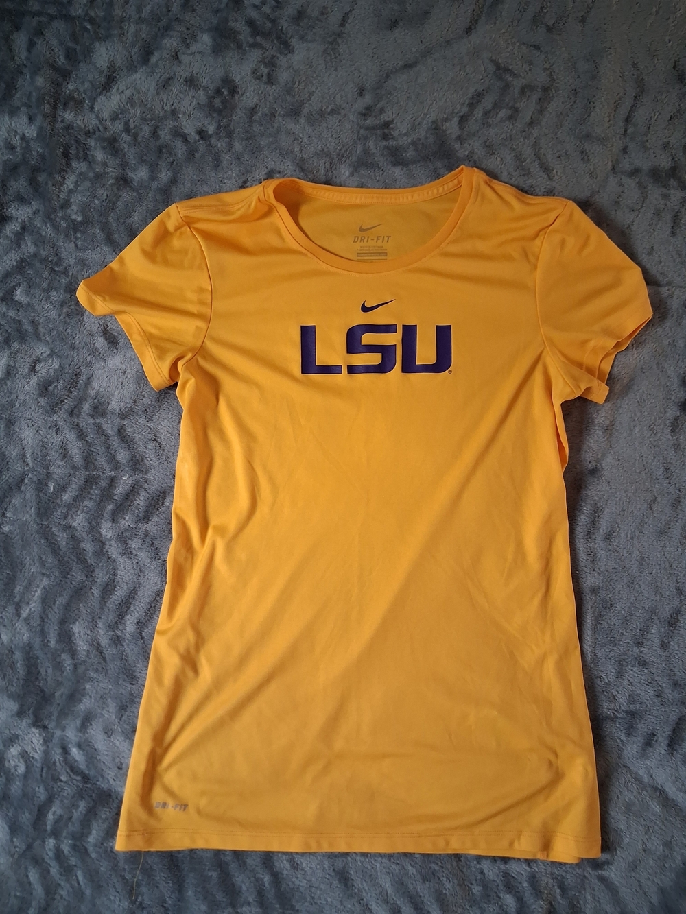 Nike LSU Dri Fit Tee Women's Medium Gold Purple Short Sleeve Tshirt
